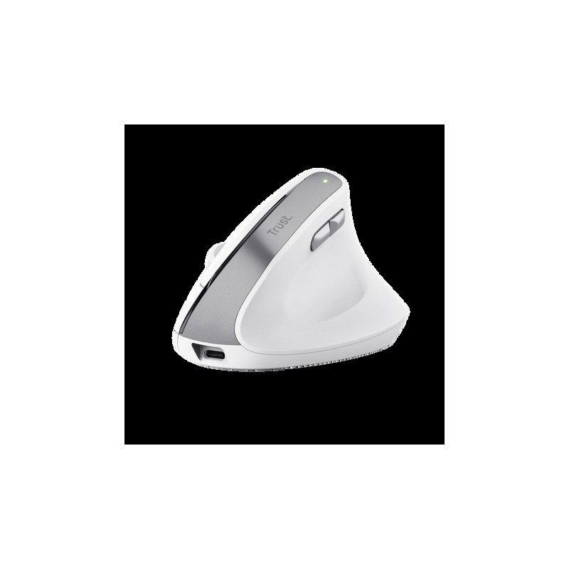 Trust mouse vertical ergonomico inalambrico Bayo color blanco recargable - 25398
