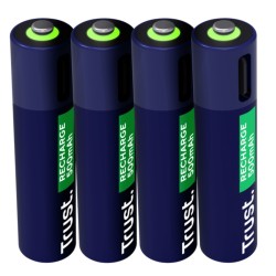 Trust pilas AAA recargables en USBC 4 pack  25671