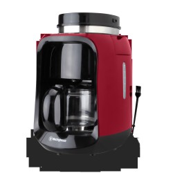 Westinghouse cafetera con moledor café 2 en 1 roja   WKCM256