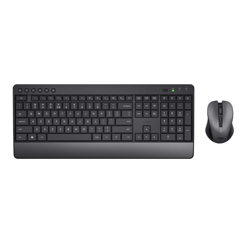 Trust teclado y mouse inalambrico eco en español teclas y botones silenciosos  24531