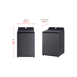 LG lavadora carga superior gris 23kg WT23EGTX6