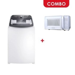 Combo Frigidaire lavadora FWIB18T4EBPUG + (Frigidaire microondas 700W 0.6ft FMDO17S3GSPG blanco)