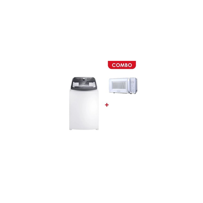 Combo Frigidaire lavadora FWIB18T4EBPUG + (Frigidaire microondas 700W 0.6ft FMDO17S3GSPG blanco)