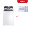 Combo Frigidaire lavadora FWIB18T4EBPUG + (Frigidaire microondas 700W 0.6ft FMDO17S3GSPG blanco)