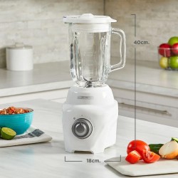 Black + Decker licuadora ice crush Vidrio 2vel 700W blanca  BL08760WDLA