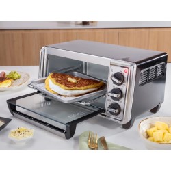 Black+Decker Horno tostador de 4 rebanadas convección natural, TO41300SDLA