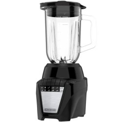 Black + Decker Licuadora Negra 700W, 8 Veloc Jarra de Vidrio 1.25L, Jarra de Plástico 1.65L BL08763BDLA