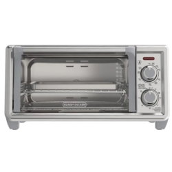 Black + Decker Horno tostador de 4 rebanadas convección natural, TO4120-1SDLA