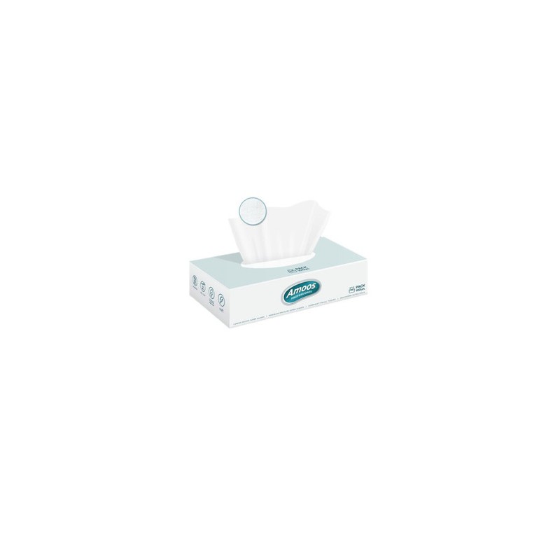 Amoos pañuelos faciales de papel desechable cosmetico 100 X 2 capas caja de 40unds F622701