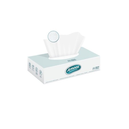 Amoos pañuelos faciales de papel desechable cosmetico 100 X 2 capas caja de 40unds F622701