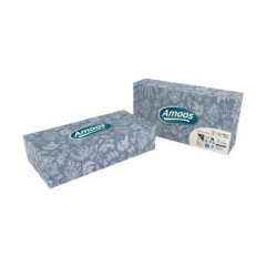 Amoos pañuelos faciales de papel desechable cosmetico 70 X 3 capas caja de 24unds F622701