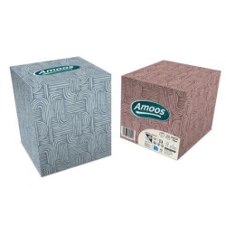 Amoos pañuelos faciales de papel desechable cubo cosmetico 70 X 2 capas caja de 24unds  F622701