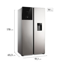 Frigidaire Refrigerador Side by Side de 19 pies Inverter con dispensador Plateado FRS19F3N5BI
