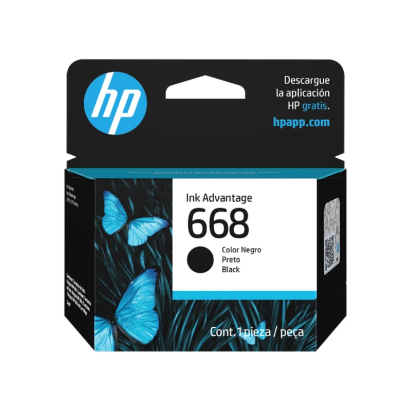 Cartucho de Tinta Original HP 668 Negro