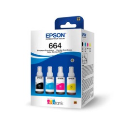 Epson botella de tinta T664 pack completo de 4 colores negro cian magenta y amarillo  T6645204P