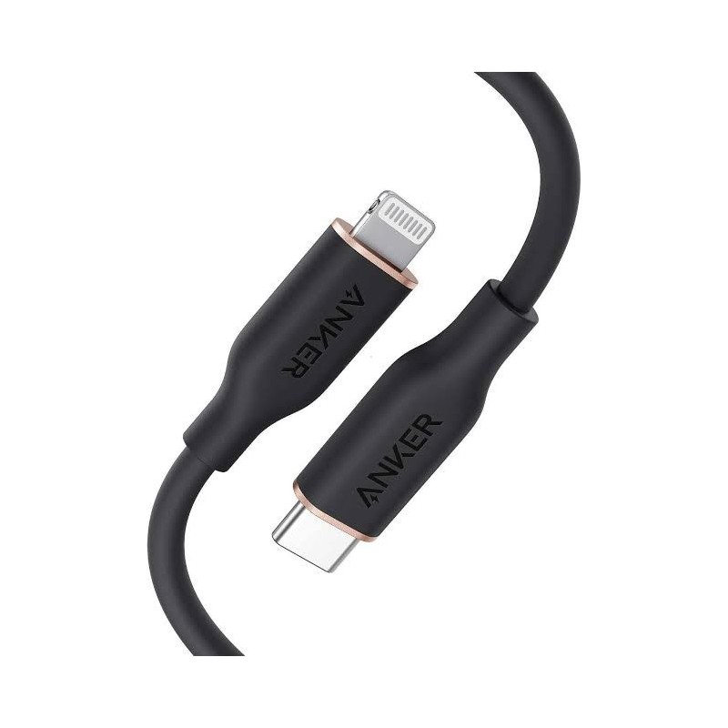 Anker - PowerLine III Flow USB-C with Lightning Connector 3ft Black