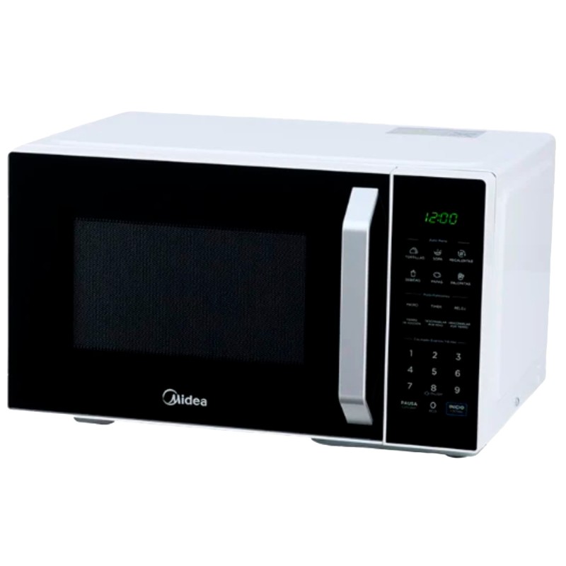 Midea Microondas 1.1 pies puerta negra y gabinete blanco MMDX11S2BW-CA