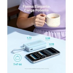 Anker - powerbank - Lithium - Para -- - 10k 30w cable C Negro