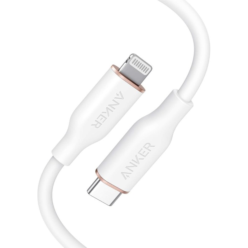 Anker - PowerLine III Flow USB-C with Lightning Connector 3ft White