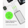 Belkin - Cargador portátil - 20000 mAh - 15 vatios - 3 A - 3 conectores de salida (24 pin USB-C, 2 x USB) - en el cable: USB-C -