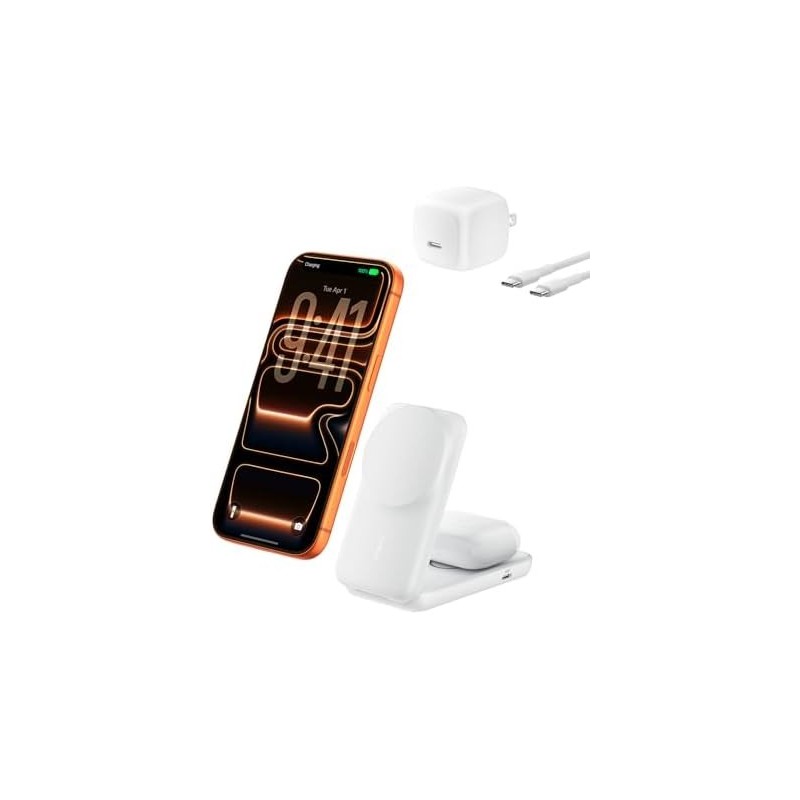 Belkin - Qi2 25W 2 in 1 Compact - Lithium - Para Universal - Compact White