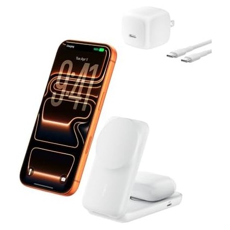 Belkin - Qi2 25W 2 in 1 Compact - Lithium - Para Universal - Compact White