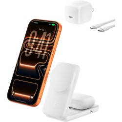 Belkin - Qi2 25W 2 in 1 Compact - Lithium - Para Universal - Compact White