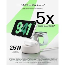 Belkin - Qi2 25W 3 in 1 UltraCharge Pro Magnetic Charging Dock Sand - Lithium - Para Universal