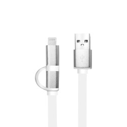 CABLE ARGOM 2 IN 1 IPHONE LIGHTNING MICRO USB ARG-CB-0058