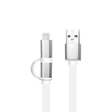 CABLE ARGOM 2 IN 1 IPHONE LIGHTNING MICRO USB ARG-CB-0058