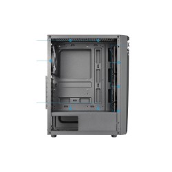 CASE GAMING RGB AEROCOOL BLADE-G-BK-V1 MID TOWER VENTILADORES 4 DE 120MM CON VIDRIO LATERAL ACCM-PV46043.11 NEGRO