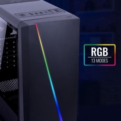 CASE GAMING RGB AEROCOOL CYLON MID TOWER VENTILADOR 1 DE 120MM CON VIDRIO LATERAL ACCM-PV10013-11 NEGRO