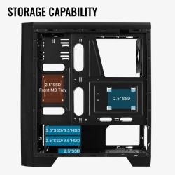 CASE GAMING RGB AEROCOOL CYLON MID TOWER VENTILADOR 1 DE 120MM CON VIDRIO LATERAL ACCM-PV10013-11 NEGRO