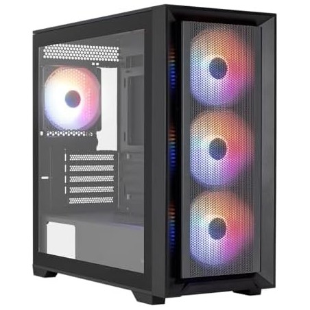 CASE GAMING RGB AEROCOOL TERN MINI MINI TOWER VENTILADORES 4 DE 120MM CON VIDRIO LATERAL Y MALLA FRONTAL TERN MINI-G-BK-V2 NEGRO