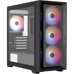 CASE GAMING RGB AEROCOOL TERN MINI MINI TOWER VENTILADORES 4 DE 120MM CON VIDRIO LATERAL Y MALLA FRONTAL TERN MINI-G-BK-V2 NEGRO