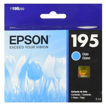 Epson T195 - Cián - original - cartucho de tinta - para Expression XP-101, XP-201, XP-211