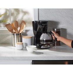 HB Clock Coffeemaker, Black 49465RG
