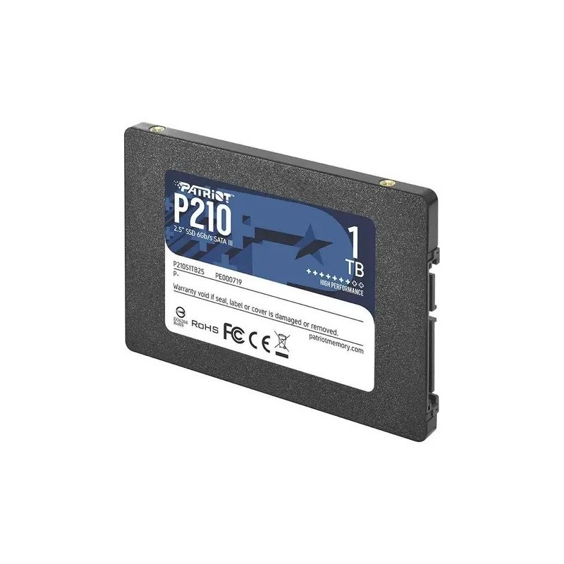 HD INTERNO SOLIDO 1TB PATRIOT P210 2.5" SATA III 520MB/S / 430MB/S P210S1TB25 NEGRO