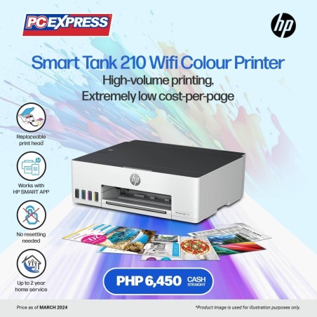 HP Smart Tank 210 PR WLS 12/5PPM 110/220V EN SP - Wifi - Continuous Ink - Smart App Duplex - Thermal Inkjet