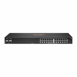 HPE Aruba 6100 24G 4SFP+ Switch - Conmutador - Gestionado - 24 x 10/100/1000 + 4 x 1 Gigabit / 10 Gigabit SFP+ - flujo de aire d