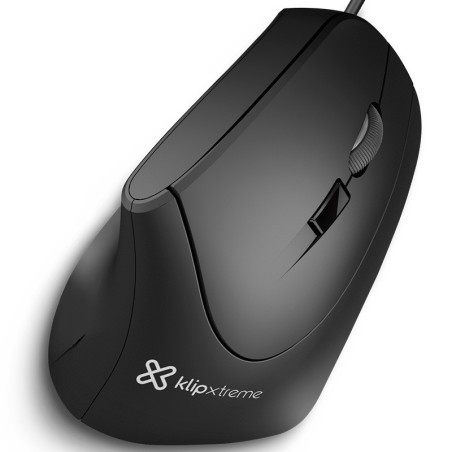 Klip Xtreme Krown KMO-506 - Ratón vertical - ergonómico - diestro - óptico - 6 botones - cableado - USB