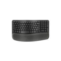 Logitech Ergo Series Wave Keys Wireless Ergonomic Keyboard with Cushioned Palm Rest, Graphite - Teclado - con reposamanos acolch