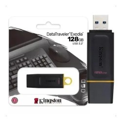 MEMORIA USB 128GB KINGSTON DATA TRAVELER EXODIA USB-A 3.2 GEN 1 DTX/128GB NEGRO / AMARILLO