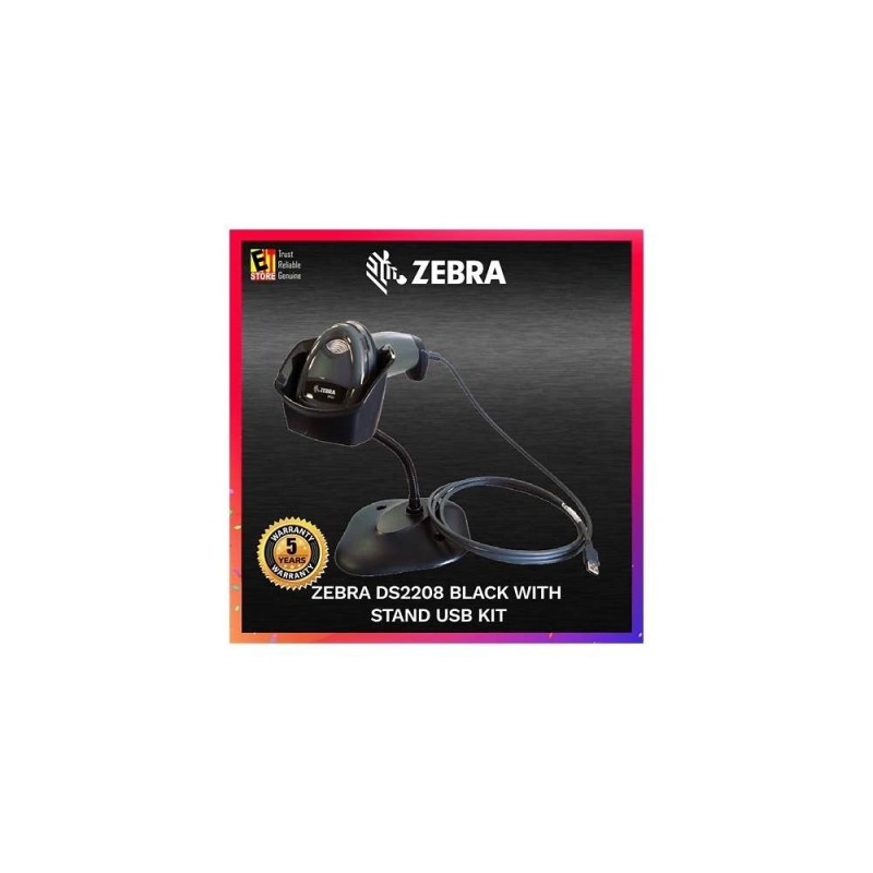 Zebra DS2208SR BLACK 2D USB CABLE KIT W/STAND ALAMBRICO