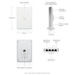Ubiquiti UniFi 6 - Punto de acceso inalámbrico - Wi-Fi 6 - 2.4 GHz, 5 GHz - en pared