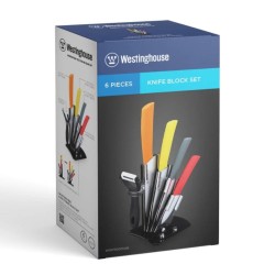 Westinghouse juego de bloques de cuchillos de ceramica mango colorido de agarre suave  WCKFS0001006