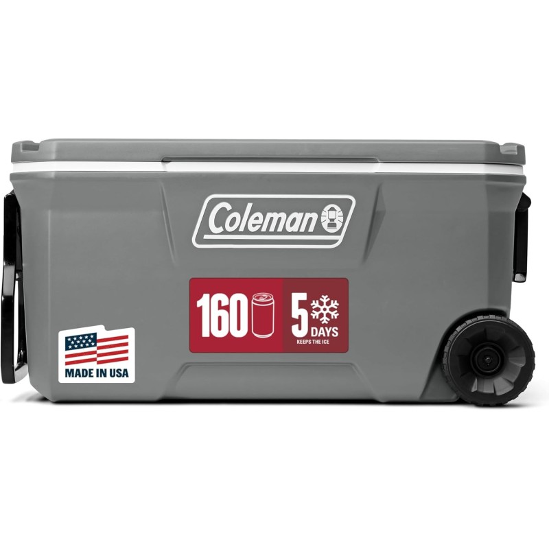 COLEMAN HIELERA 100QT GRAY RUED. 2187695