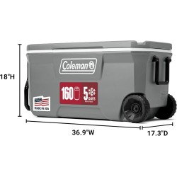 COLEMAN HIELERA 100QT GRAY RUED. 2187695