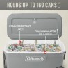 COLEMAN HIELERA 100QT GRAY RUED. 2187695