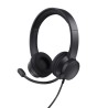 Trust auriculares USB supraaurales para PC microfono con cancelación de ruido y diadema ajustable negro - 25089